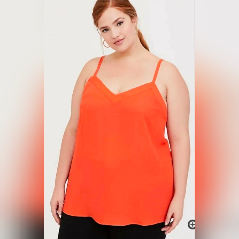 Torrid 1 Orange Georgette Tunic Tank.